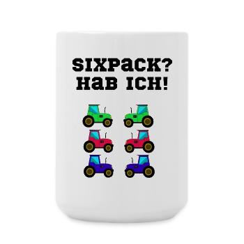 trecker sixpack kinder traktor - Große Tasse 440 ml - Weiß - Vorne