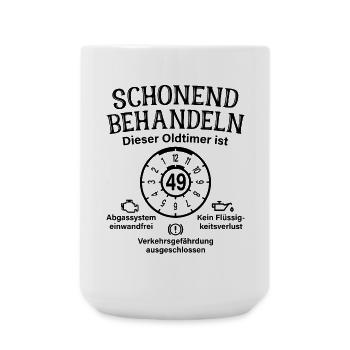 49. Geburtstag Schonend Behandeln Oldtimer Ist 49 - Große Tasse 440 ml - Weiß - Vorne