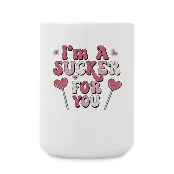 Ich Bin Ein Trottel Für Dich Retro-valentines - Große Tasse 440 ml - Weiß - Vorne