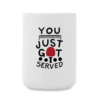 Ping Pong Spruch - Große Tasse 440 ml - Weiß - Vorne