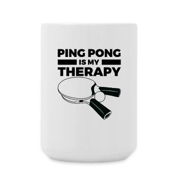 Tischtennis ist meine Therapie - Große Tasse 440 ml - Weiß - Vorne