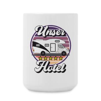 Campingplatzimpressionen: Wohnmobil Design - Große Tasse 440 ml - Weiß - Vorne