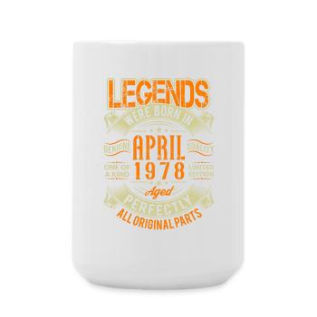 1978 April Birthday Legend - Large Mug 440 ml - white - Front