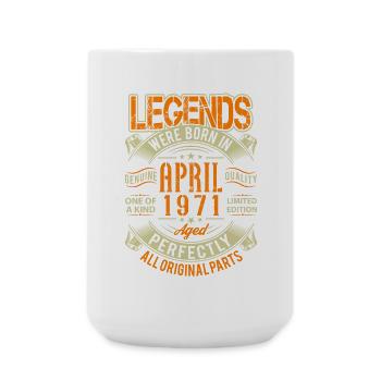 1971 April Birthday Legend - Large Mug 440 ml - white - Front
