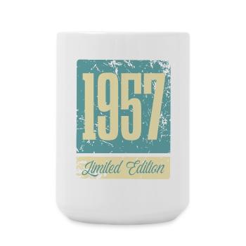 1957 Naissance Anniversaire Année de naissance - Grande tasse 440 ml - blanc - Devant