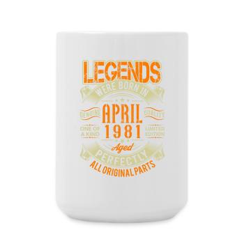 1981 April Birthday Legend - Large Mug 440 ml - white - Front