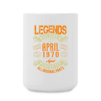 1970 April Birthday Legend - Large Mug 440 ml - white - Front