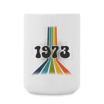 1973 Anniversaire de naissance Groovy Vintage Retro - Grande tasse 440 ml - blanc - Devant