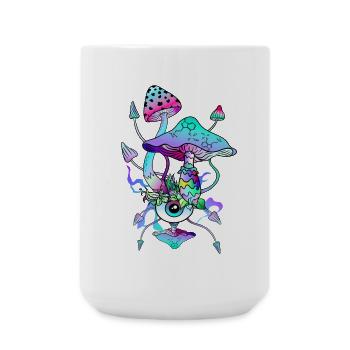 Psytrance Psychedelic Mushrooms - Large Mug 440 ml - white - Front