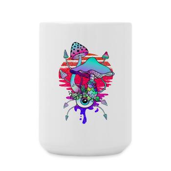 Zauberpilze Vaporwave Sunset - Große Tasse 440 ml - Weiß - Vorne