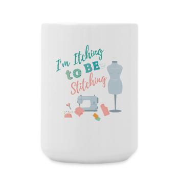 J’ai envie de broder - Artisanat Couture - Grande tasse 440 ml - blanc - Devant
