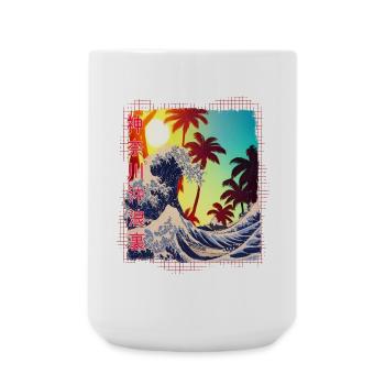 Tropische große Welle von Kanagawa - Exotisch - Große Tasse 440 ml - Weiß - Vorne