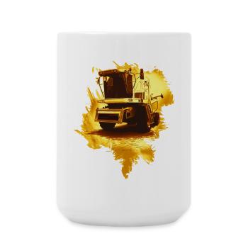 Mähdrescher Gold - Große Tasse 440 ml - Weiß - Vorne