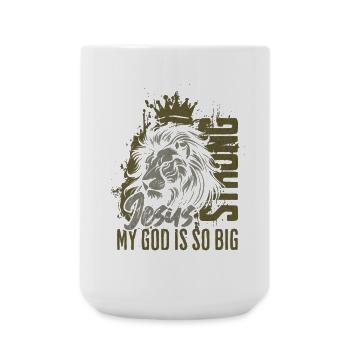 Löwenkrone Jesus Großglaube - Große Tasse 440 ml - Weiß - Vorne