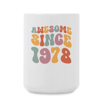 1978 Anniversaire de naissance Groovy Vintage Retro - Grande tasse 440 ml - blanc - Devant