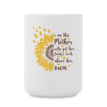 I Am This Mother Motivational Sunflower Gift - Large Mug 440 ml - white - Front