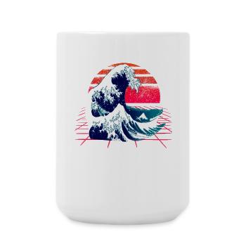 Vague japonaise - la Grande Vague au large de Kanagawa - Grande tasse 440 ml - blanc - Devant