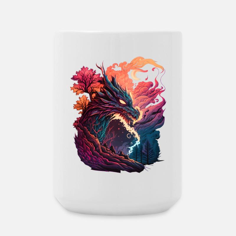 Asiatischer Drache - Große Tasse 440 ml - Weiß