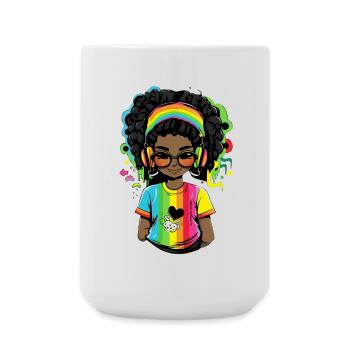 Leuchtender Reggae-Pullover mit Rainbow-Design - Große Tasse 440 ml - Weiß - Vorne