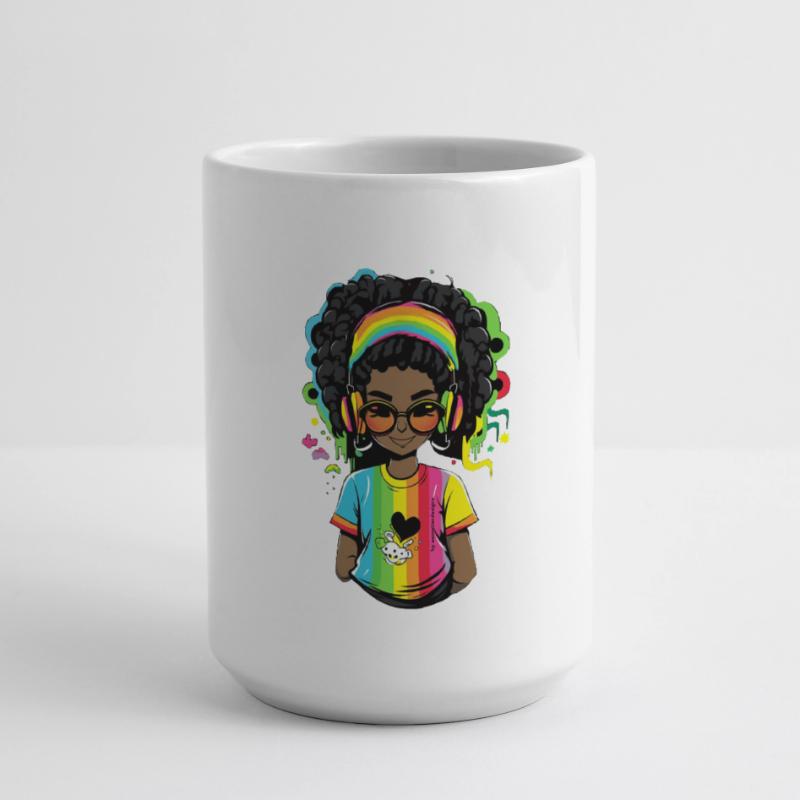 Leuchtender Reggae-Pullover mit Rainbow-Design Große Tasse 440 ml