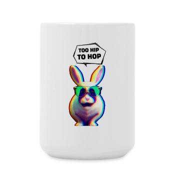 Lapin de Pâques hipster trop branché pour hop - Grande tasse 440 ml - blanc - Devant
