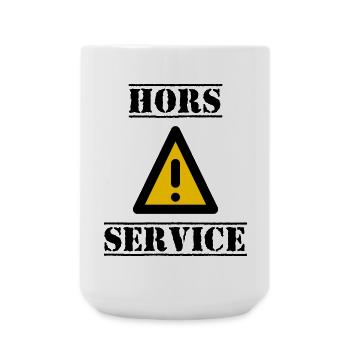PANNEAU. DANGER. HORS SERVICE. HUMOUR. DRÔLE - Grande tasse 440 ml - blanc - Devant