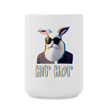 Hip Hop Hipster Rabbit Rabbit with Beard - Large Mug 440 ml - white - Front