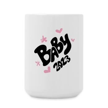 Bébé 2023 - naissance fille enceinte fille - Grande tasse 440 ml - blanc - Devant