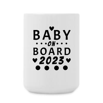 Bébé 2023 - Naissance Enceinte 2023 Grossesse - Grande tasse 440 ml - blanc - Devant