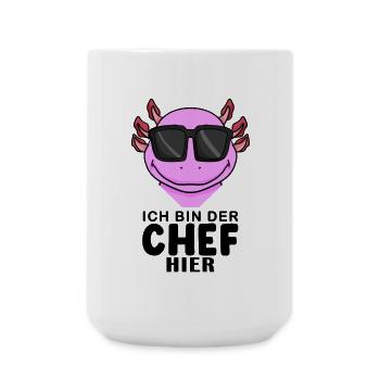 cooler Axolotl Chef Spruch - Große Tasse 440 ml - Weiß - Vorne