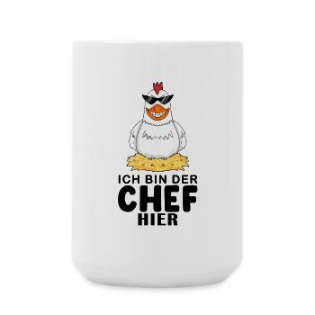 cooles Huhn Chef Spruch - Große Tasse 440 ml - Weiß - Vorne