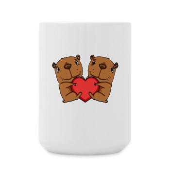 Motif de cœur Capybara capybara - Grande tasse 440 ml - blanc - Devant