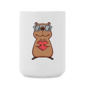 Motif de cœur Capybara capybara - Grande tasse 440 ml - blanc - Devant