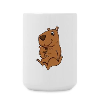 Familie - Capybara mit Baby Capybara - Große Tasse 440 ml - Weiß - Vorne