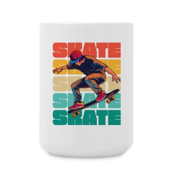 Skateboarding Cool Skater Boy Bunt - Große Tasse 440 ml - Weiß - Vorne