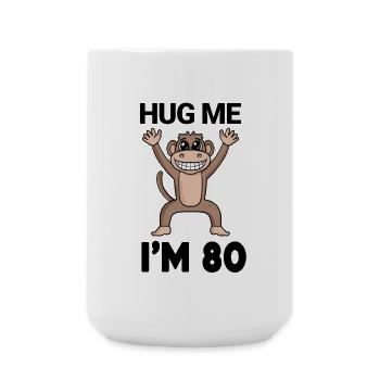 80 ans - 80 ans - câlin - Grande tasse 440 ml - blanc - Devant