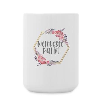 Weltbeste Patin Patentante Geschenk - Große Tasse 440 ml - Weiß - Vorne