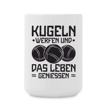 Boule Spruch Kugeln werfen Boccia Spiel Botcha - Große Tasse 440 ml - Weiß - Vorne