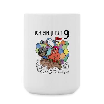 9 Geburtstag Piratenschiff Kindergeburtstag - Große Tasse 440 ml - Weiß - Vorne