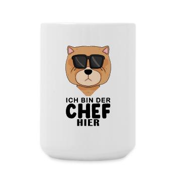 Cooler Hund Chow Chow Chef Spruch - Große Tasse 440 ml - Weiß - Vorne