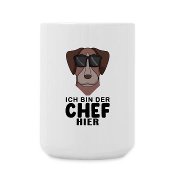 Cooler Hund Pointer Hund Chef Spruch - Große Tasse 440 ml - Weiß - Vorne