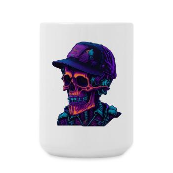 Skeleton with cap - Large Mug 440 ml - white - Front