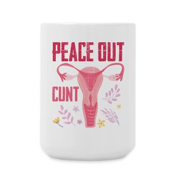 Hysterectomy Recovery Products Peace Out Uterus - Large Mug 440 ml - white - Front