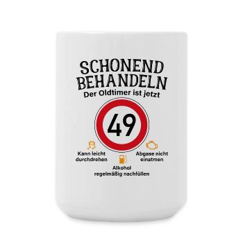 49. Geburtstag Schonend Behandeln Oldtimer Ist 49 - Große Tasse 440 ml - Weiß - Vorne