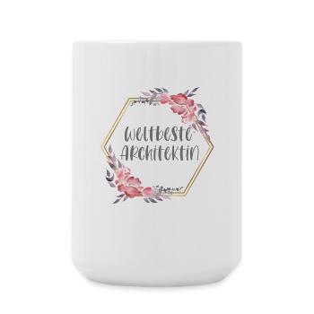Weltbeste Architektin Architektur Beruf Geschenk - Große Tasse 440 ml - Weiß - Vorne