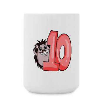 10 Geburtstag 10 Jahre alt mit Tier Motiv - zehn - Große Tasse 440 ml - Weiß - Vorne