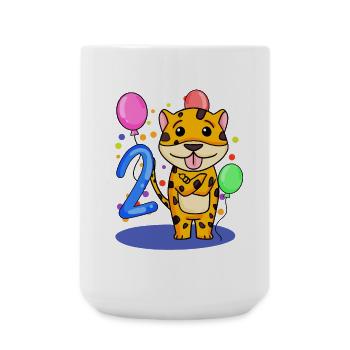 2 birthday 2 years old with animal motif - two - Large Mug 440 ml - white - Front