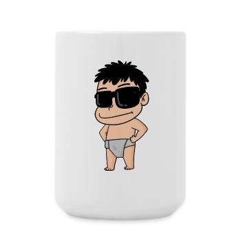 a cool baby with glasses - Large Mug 440 ml - white - Front