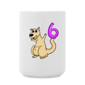 6 Birthday 6 years old with animal motif - six - Large Mug 440 ml - white - Front