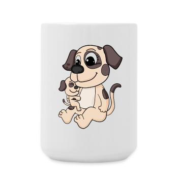Hund Familie - Hund mit Baby - Große Tasse 440 ml - Weiß - Vorne